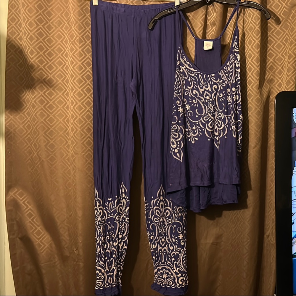 Purple Embellished Pajamas
